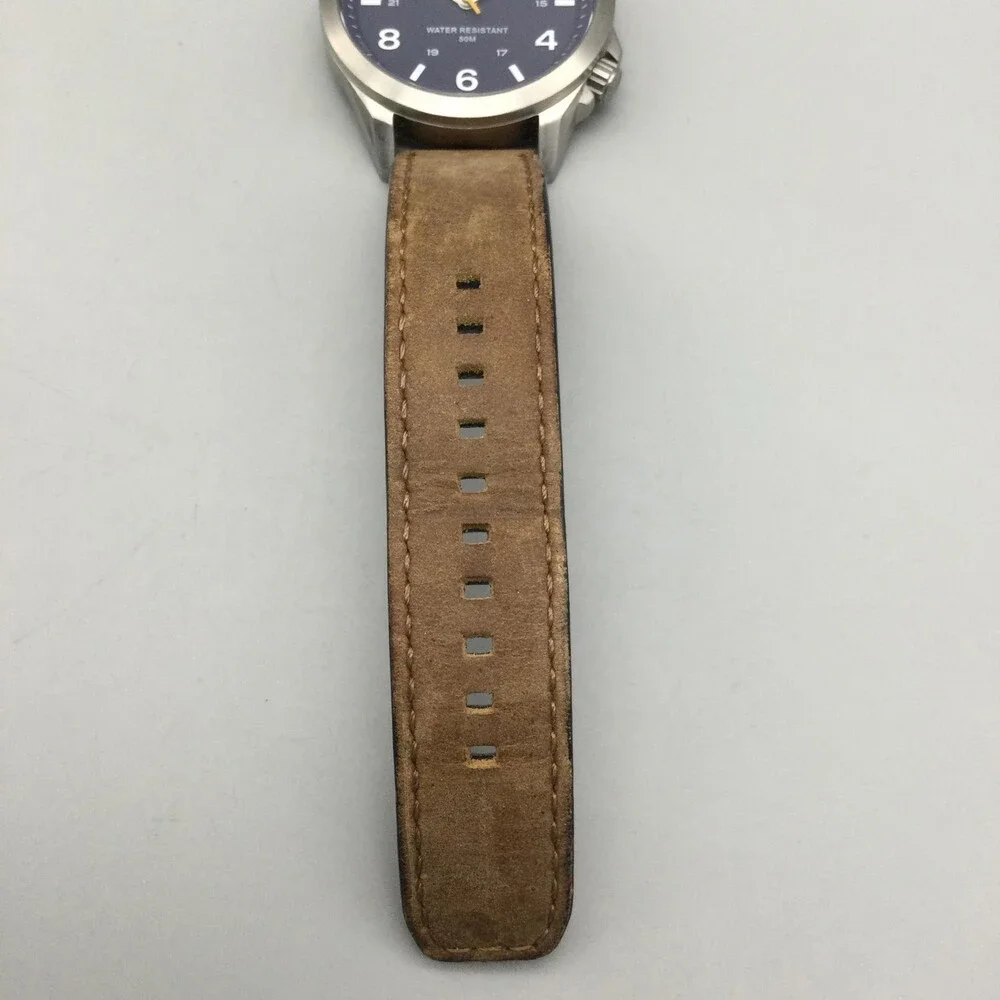 Columbia CSS10-002 Mens Watch 42mm Blue Dial Brown Leather Band New Battery - Picture 7 of 15